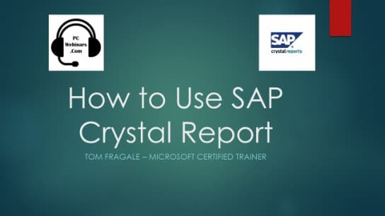 How to use SAP Crystal Reports